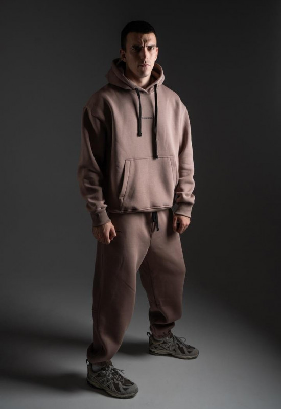 Штаны IAMREBEL с начесом светло-бежевый - Rebel streetwear Штаны IAMREBEL с начесом светло-бежевый - Rebel streetwear