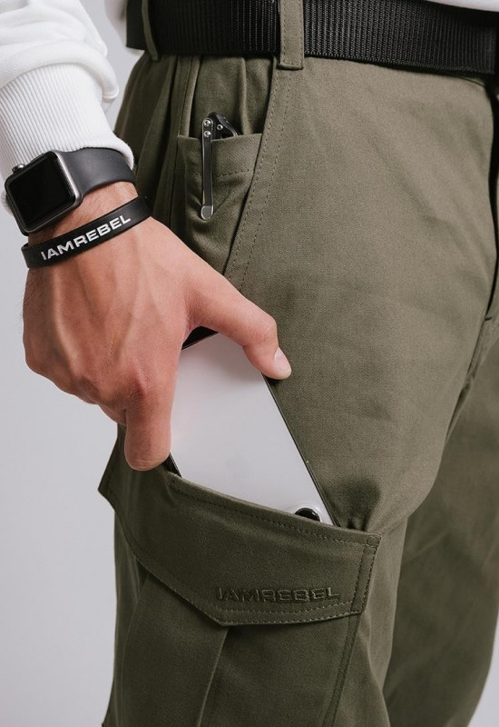 Штаны IAMREBEL 1.2 хаки - Rebel streetwear Штаны IAMREBEL 1.2 хаки - Rebel streetwear