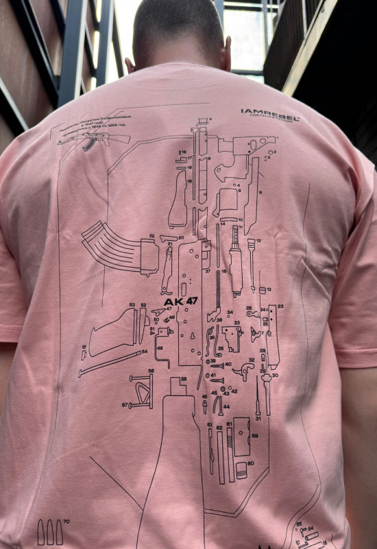 Футболка "Огнестрельный" розовый - Rebel streetwear