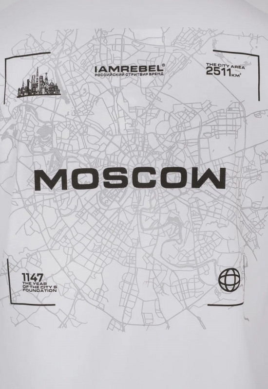Футболка "Москва" белый - Rebel streetwear