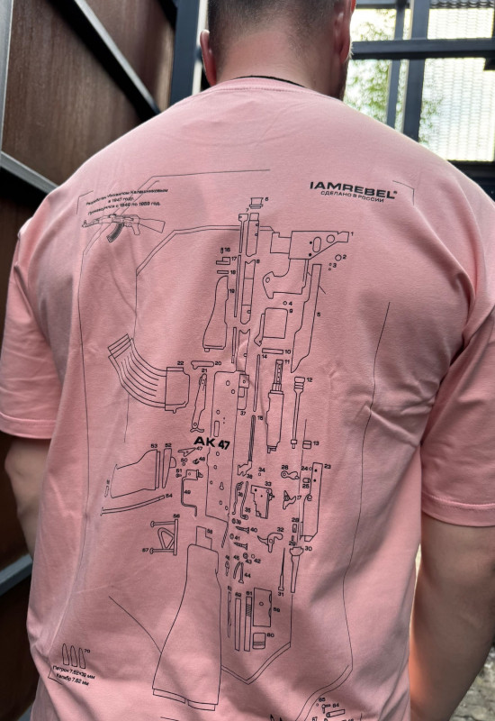 Футболка "Огнестрельный" розовый - Rebel streetwear