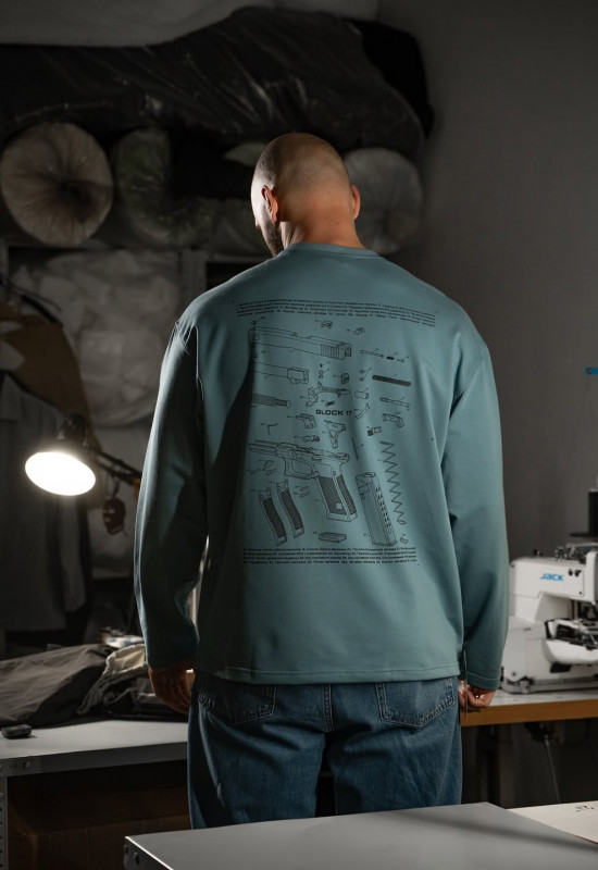 Лонгслив GLOCK голубой - Rebel streetwear