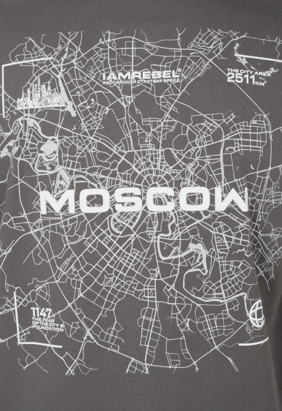Футболка "Москва" серый - Rebel streetwear